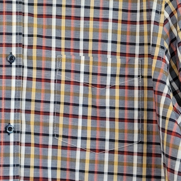 TASSO ELBA Mens Long Sleeve Button Front Shirt 100% Cotton Gray Plaid Stripe C - Picture 5 of 8